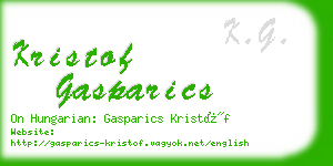 kristof gasparics business card